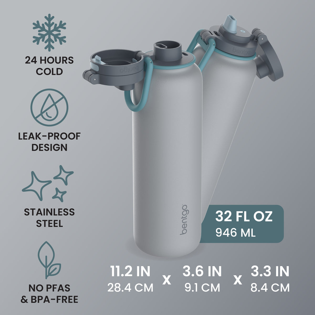 Bentgo Flip 2-in-1 Water Bottle (32 fl oz)