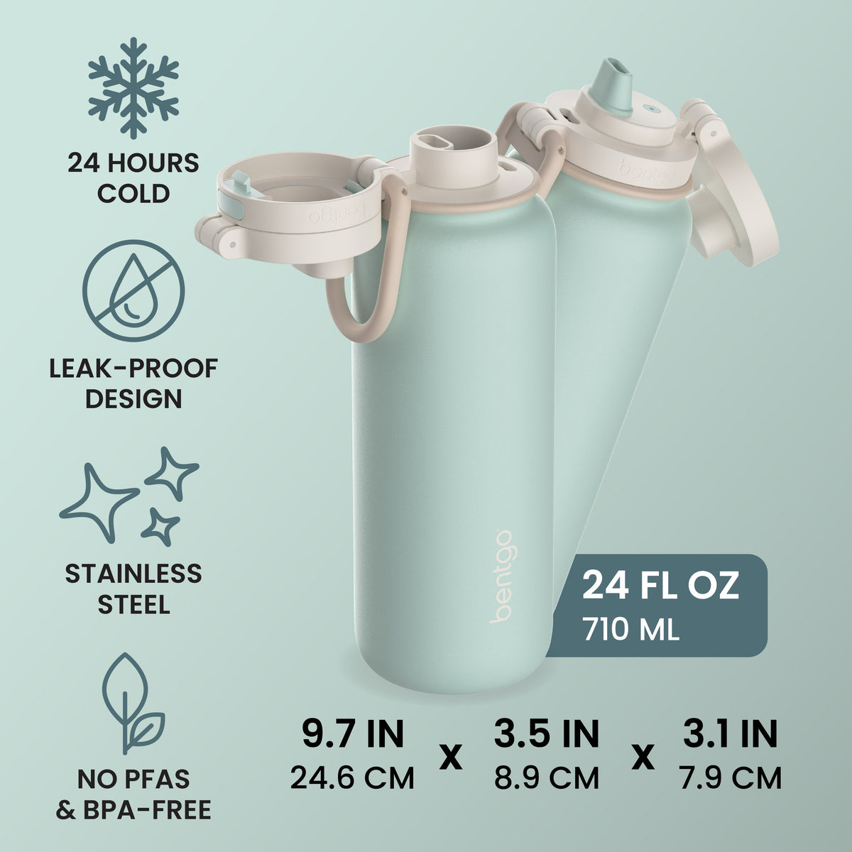 Bentgo Flip 2-in-1 Water Bottle (24 fl oz)